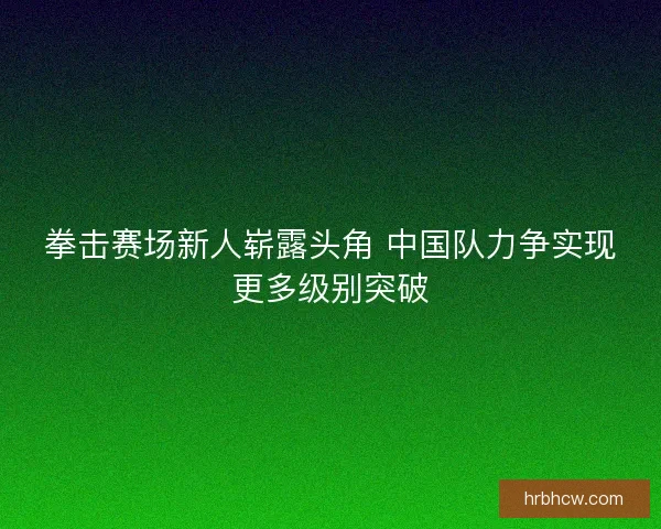 拳击赛场新人崭露头角 中国队力争实现更多级别突破